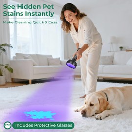 ESCO LITE Blacklight Flashlight 128 LED UV Flashlight, Upgraded Bright 395nm Handheld Ultraviolet Light for Pet Urine Detection, Scorpion Hunting