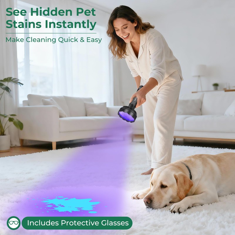 ESCO LITE Blacklight Flashlight 128 LED UV Flashlight, Upgraded Bright