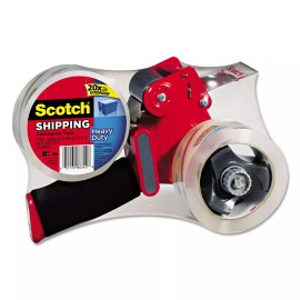 Scotch Heavy Duty Packaging Tape Dispenser with Two Rolls of Tape, 1.88" x 54.6y