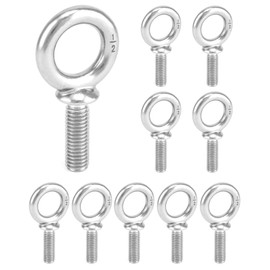 QWORK Eye Bolt, 10 Pack 1/2" -13 x 1-1/2" Marine Grade Stainless Steel Lifting Ring Threaded Eyebolt Machinery Shoulder Eyebolts
