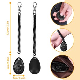 hzbaiyi 2PCS Dog Training Clicker with Wrist Strap Pet Clickers Puppy Practical Behavioral Training Tools Portable Button for Dog Cat Horse Puppie Birds (Black+White) (Black+Green)