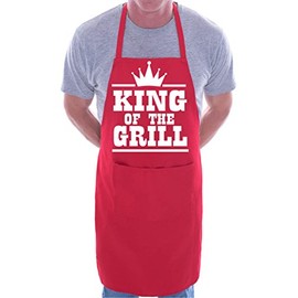 Print4U King Of The Grill BBQ Cooking Novelty Apron Red