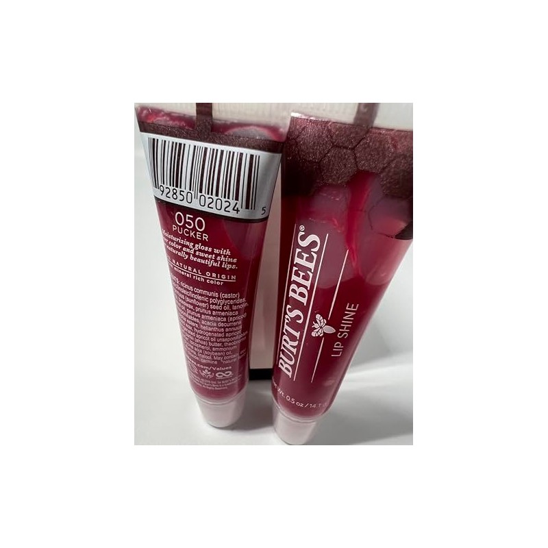 Burt's Bees Lip Shine, Pucker [050] 0.5 oz (Paquete de