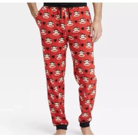 Paul Frank Men's Red Hearts Monkey Comfy Jogger Lounge Pajama Pants S,M,L,XL,XXL - Men's XX-Large