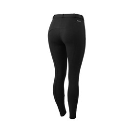 HORZE Active Women's Horse Riding Silicone Grip Full Seat Breeches | Midrise Waist with Front Pocket - Black - 26