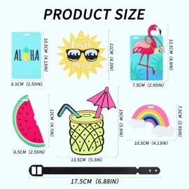 Colourful Luggage Tags - Set of 6 Travel Suitcase Labels, Luggage Tag ID Tag with Name, Address, Phone for Easy Recognition and Safety on Your Air Travel - Funny and Personali