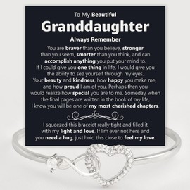 To My Granddaughter Bracelet From Grandparents With Heartfelt Message Card & Elegant Box, Granddaughter Gifts From Grandma, Great-Niece Birthday, Graduation, Christmas Bracelet From Grandpa/Grandma