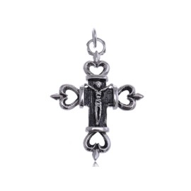 Alilang Stainless Steel Silvery Tone Heart Jesus Figure Necklace Pendant