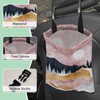 NHNXHWIA Pink Mountain Car Trash Bag,Full Moon Hanging Drawstring Car
