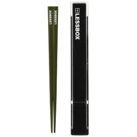 Komori Resin Chopsticks, Resbox Logo Chopsticks Case Set, Khaki, M, 7.7 inches (19.5 cm), Comes with No Rattling Stopper, Made in Japan