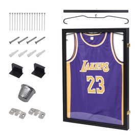 CDEN Jersey Frame, Jersey Display case, t-Shirt Frame, Jersey Frame Display case, 98% UV Protection, Acrylic, with Hangers, for Baseball, Football, Soccer, Basketball (1 Pack)