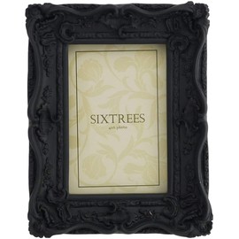 Shabby Chic Style Very Ornate Black Photo Frame for 6x4 (152x102mm) Pictures by Sixtrees