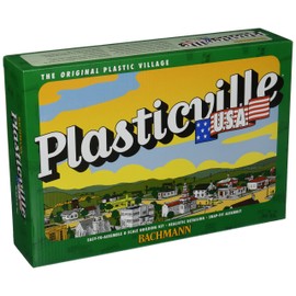 Bachmann Trains - PLASTICVILLE U.S.A. BUILDINGS – CLASSIC KITS - FIRE HOUSE w/Pumper Truck, Ladder Truck & Fire Chief Car - O Scale