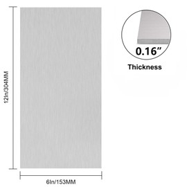 6061 T651 Aluminum Sheet Metal 6 x 12 x 5/32(0.16) Inch Flat Plain Aluminum Plate Covered with Protective Film, Heat Treatable Rectangle 4MM Thick Aluminum Metal Plate for Industrial