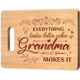 Luvart Grandma Birthday Gifts - Engraved Bamboo Cutting Board Gift for Grandmother, Mothers Day Christmas Gifts for Grandma, Kitchen Gifts for Grandma Granny from Grandchildren