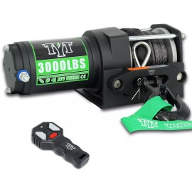 4WD TYT 3000 lb ATV Winch, 12V DC Electric Winch with Wireless Remote control