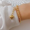 Silver 92518k Volume Plump Heart Love Ball Silver Bracelet Silver