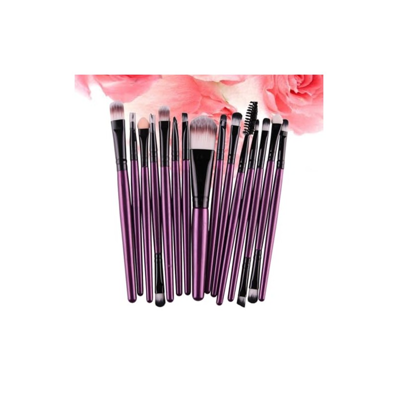 Lurrose Juego de 15 Brochas de Maquillaje y Uso Profesional
