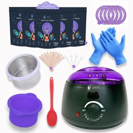 Zakia Beauty Premium Waxing set for Brazilian Wax - Easy to Use - For Sensitive Skin - Digital Display- Contains 4 packs of wax Beans - Hair Removal Body Care - Cosmetic Applicator Waxing best Set