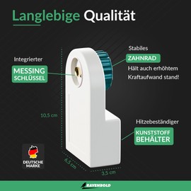 RAVENBOLD Heater bleeder with collection container - without drips - integrated 5 x 5 mm square vent key for radiators - easy to vent heating - heater bleed key