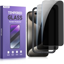 ruwa Ruwa Privacy Screen Protector for iPhone 15 Pro [6.1 inch] [2 Pack] Anti-peep Tempered Glass Film with Easy Installation Frame