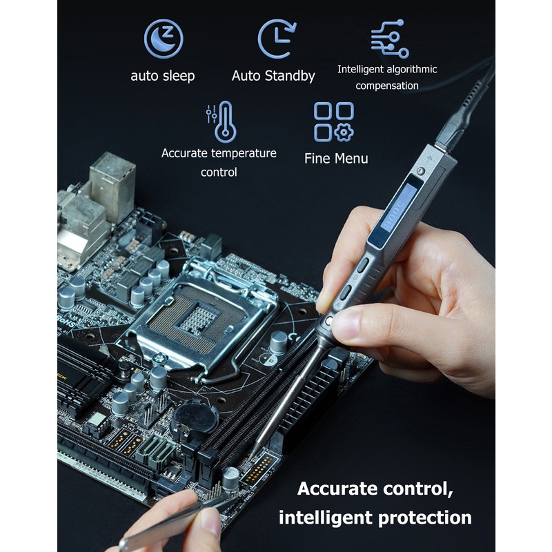 MINIWARE Electric Soldering Iron Kit ABS Intelligent Mini Temperature Adjustable