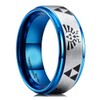 King Will 8mm Mens Black Tungsten Carbide Wedding Ring Triforce