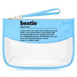 Bestie Makeup Bag Best Friend Birthday Gifts for Women Unique Funny Christmas Gifts for Girl Friendship Adult BFF Soul Sister Work Bestie Cosmetic Bag Thanksgiving Day Graduation Present