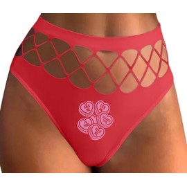 Knaughty Knickers Dirty Valentines Day Heart Candies Suggestive Fun Gift Red Fishnet Thong Adult Flirty Fun