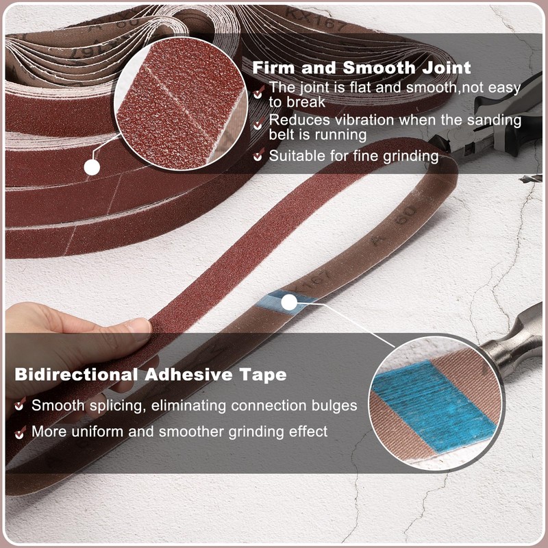 HARFINGTON 1/2 x 12 Inch Sanding Belts, 20 Pcs 150