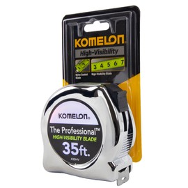 Komelon 435HV High-Visibility Professional Tape Measure, 35-Feet by 1-Inch, Chrome