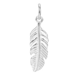 PATIKIL 1pcs Feather Charm, Mini Silver-Plated Feather Pendant Charm Bulk Silver-Plated DIY Dream Catcher for Making s s Craft, Silver Tone White
