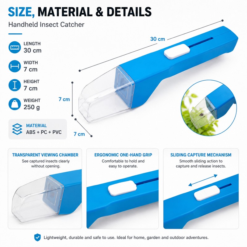 Handheld Insect Catcher for Home & Garden Use – Clear