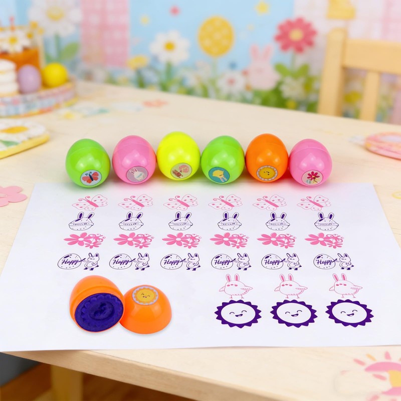 12Pcs Easter Egg Stampers Set, Stamps for Crafting, Easter Toys,
