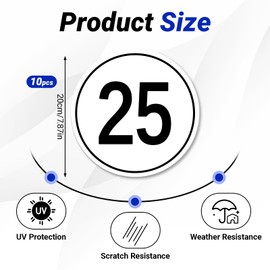 10 Stück Geschwindigkeitsschild 25 Km/h Ø20 cm 25 Kmh Aufkleber 25 Kmh Schild Geschwindigkeitsaufkleber für Anhänger Landmaschine Bus Wohnwagen Wetterbeständig Einfache Installation für Außenbereich