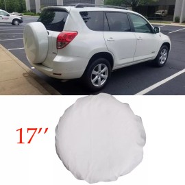 JMTBNO For TOYOTA RAV4 17" Wheel Spare Tire Tyre Covers White PU Leather 31" 32" 33"