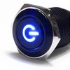 ESUPPORT 16mm 12V 3A Car Blue LED Light Power Metal