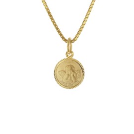 trendor Children's Pendant Gold 333 Guardian Angel with Gold-Plated Silver Chain 41201-40 40 cm, Silver Gold