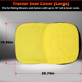 Upgrade Large Seat Cover LP92334, Riding Lawn Mower Cushioned Waterproof Seat Cover up to 18" High Perfectly Fits for John Deere Mower & Gator Seats, Comes with Convenient Storage Pouch