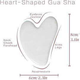Gua Sha Massage Tool, Jade Stone Guasha Massage Tool for Scraping Facial and SPA, Self Care Gifts for Women, Body Muscle Relaxing, Improve Eye Puffiness, Skin Care Gift (White)