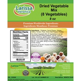 Dried Vegetable Mix (8 Vegetables) (8 oz, ZIN: 525066)
