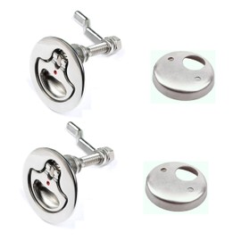 Boat Cam Latch, Marine 316 Stainless Steel Flush Pull Hatch Lift with Thick Back Plate,Include Installation Screws Pack of 2