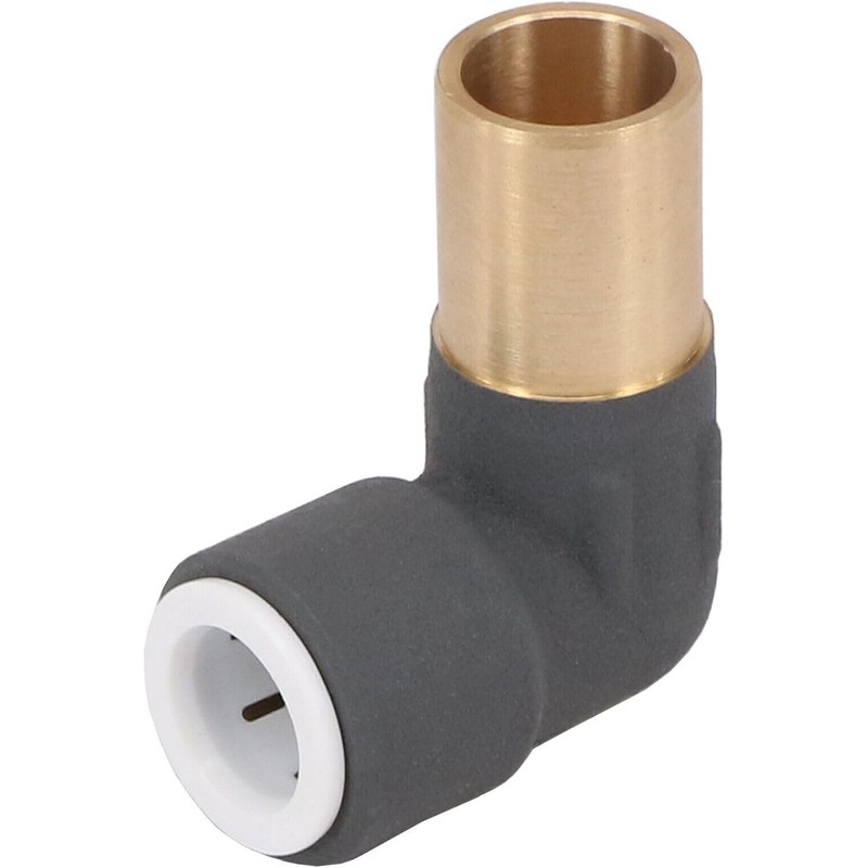 Radiator Valve Reducer Elbow Compression 15mm x 10mm Push Fit