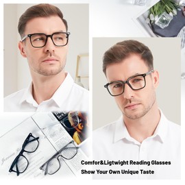 OCCI CHIARI 1.0 Reading Glasses Men Stylish Square ReadersWide Eyewear(1.0 1.25 1.5 1.75 2.0 2.25 2.5 2.75 3.0 3.5 4.0 5.0 6.0) r