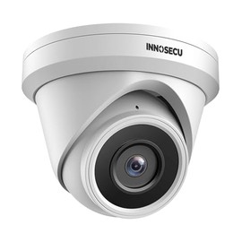 INNOSECU PoE Camera 4MP, Wired IP Camera Outdoor Waterproof IP67, Night Vision 98ft, Built-in Mic, 2.8mm Lens FOV 110°, Human/Vehicle Detection, Fully Works NVR, IND4FR93A-B (Black)