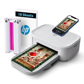 HP Sprocket Studio Plus 4x6 Wireless Instant Photo Printer, 10 Sheets + Cartridge, Wi-Fi, Premium Dye Sublimation, Compact Home Use, Prints Vibrant Color Pictures, Editing App for Creative Photos