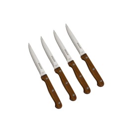 IMUSA 4pc Stainless Steel Steak Knife Set with Wood Handle