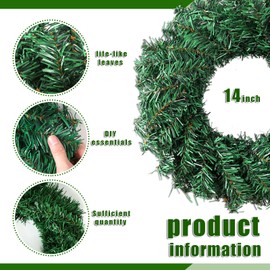 8 Pieces 12 inch Large Artificial Pine Wreaths Farmhouse Wreath Christmas Outdoor Green Christmas Wreaths for Windows Front Door Outside