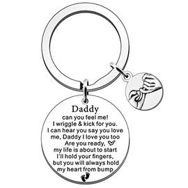 SDOFY Dad to Be Gifts Keyring Daddy to be from Bump to Daddy Baby Shower Present Pregnancy Baby Announcement Gifts for Him Fathers Day Gift for New Father Christmas Birthday Gift
