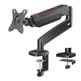 Redragon GMK914 Single Monitor Mount Stand - Gas Spring Adjustable Arms with VESA 75/100mm, 13-32 Inch Screen Compatibility, C Clamp & Grommet Base, Cable Management, 17.6lbs Load Capacity